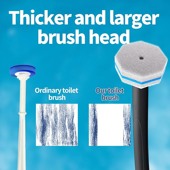 Disposable Toilet Brush with 50 Wand Cleaner Refills Pads，Wall Mounted Toilet Bowl Holder Set，Toilet Cleaning System Starter Kit，Bathroom Cleaning System for Sink Bathtub Wash Basin