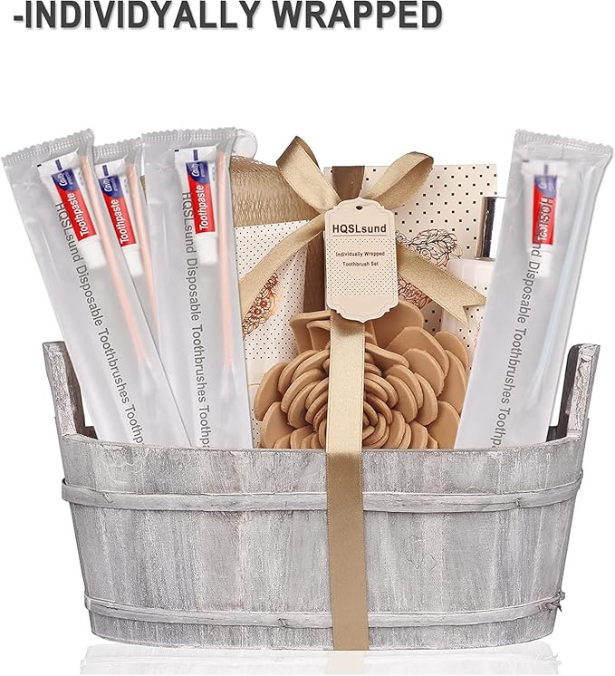 HQSLsund 60 Pack Disposable Toothbrushes with Toothpaste Individually Wrapped (2colors)