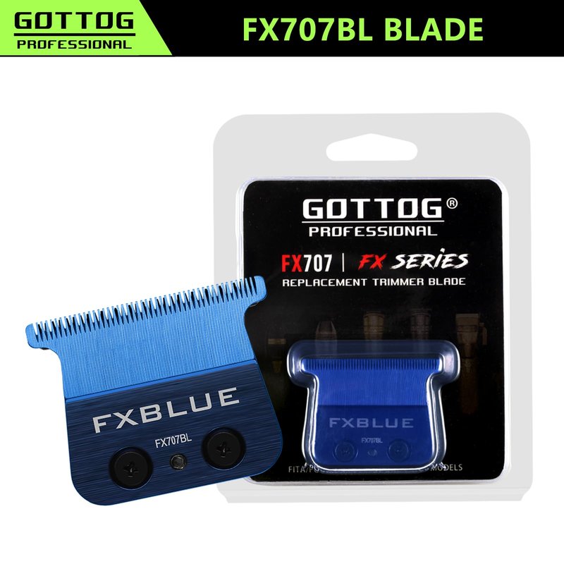 FX707BL Replacement Blades for All FX787 & FX726 Trimmers, GOTTOG FXBLUE Zero-Gapped Replacement Blades Compatible with BaByli*s* Trimmer Blades (FX707BL) - Blue