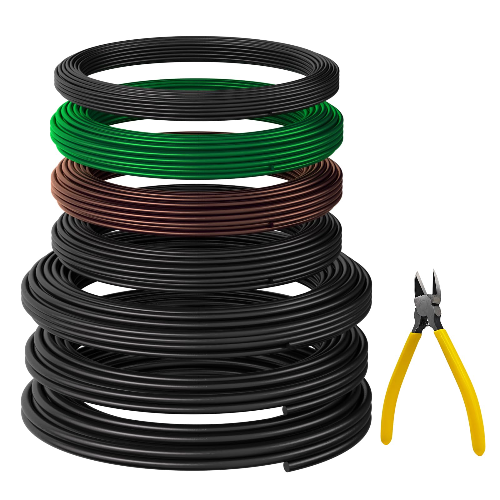 Bonsai Wire Kit with Cutter, Anodized Aluminum-189FT 7 Rolls 5 Sizes 1-3mm