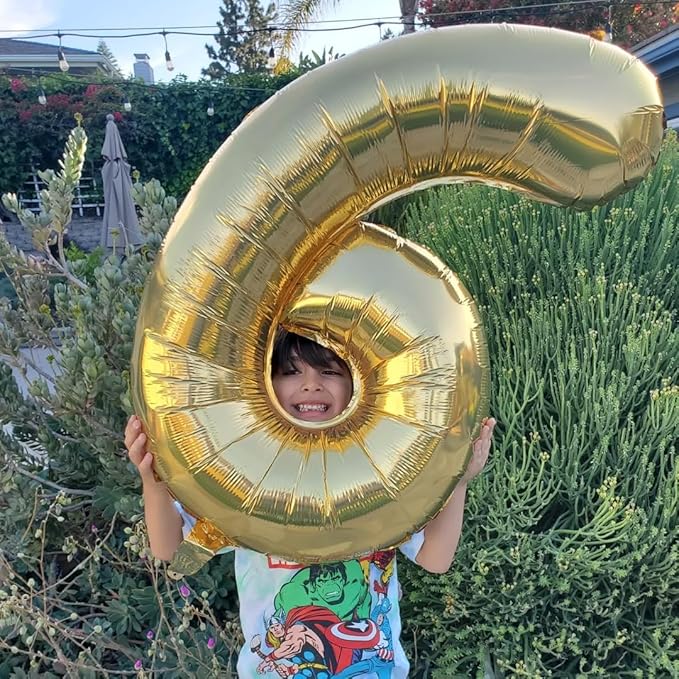 Champagne Gold Number 7 Balloon 40 Inch, White Gold 7 Balloon Number, 7th Birthday Decorations, Light Gold Party Supplies for Boys Girls