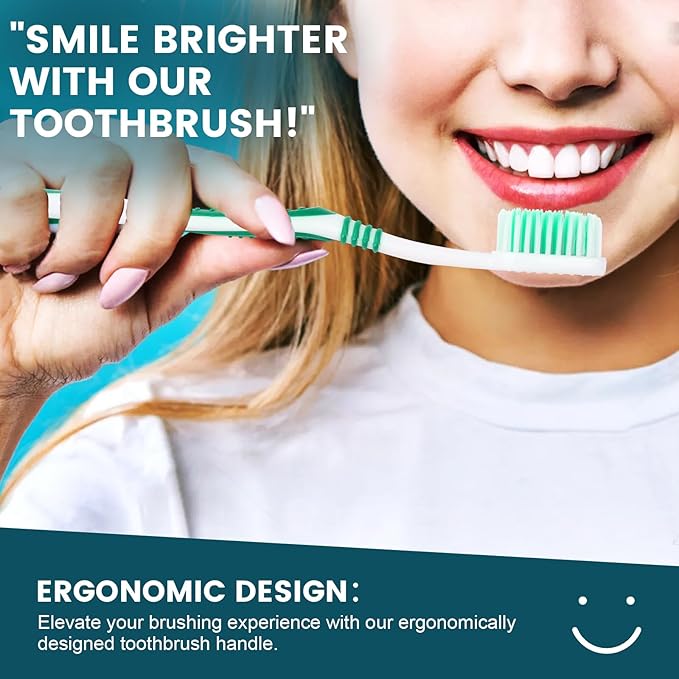 Navona 600 PCS Premium Individually Wrapped Bulk Toothbrush Pack, Disposable Toothbrushes, Kids Toothbrush, Medium Soft Bristle Toothbrushes, Ergonomics Handle, Perfect for Travel Hotel Donation