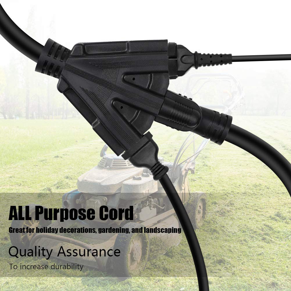 Mshyet 3FT 12/3 Outdoor Heavy Duty Extension Cord with 3 Outlet Waterproof
