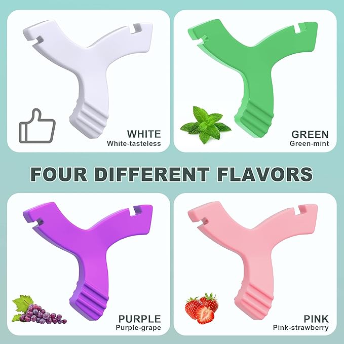DLENP Y-Shaped Invisalign Chewies – Aligner Seater, BPA-Free Silicone, 4-Pack (2 Unscented + 2 Mint Scented)