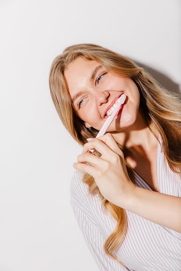 TRASK The Better Brush - Luxury Soft Bristle Dentist Designed Manual Toothbrush for Adults, Ballet Slipper