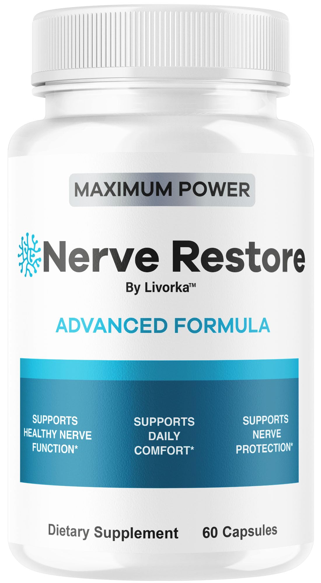 Nerve Restore - Advanced Formula Capsules Natural Premium Formula, Daily NerveRestore Pills Support Comfort, Nerve Restored Vitamins Health Wellness, 60 Capsules for 1 Month