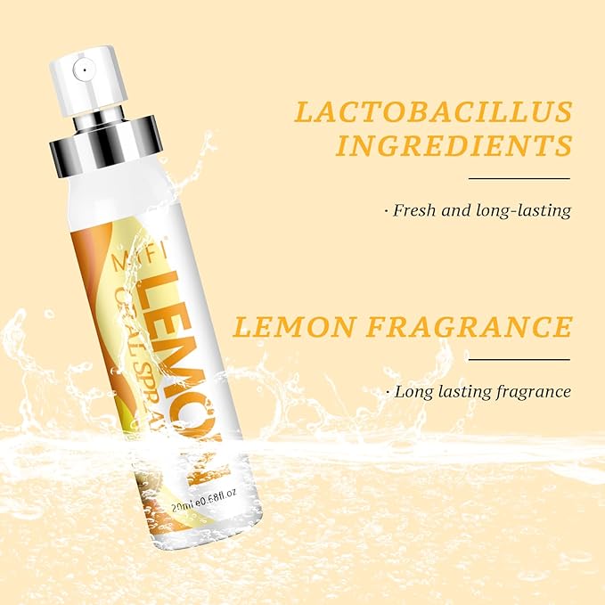 Oral Spray for Adult - Sugar-Free, Breath Freshener Spray, Dry Mouth Spray, Fights Bad Breath, Compact and Portable (Lemon Flavor*2Pack)