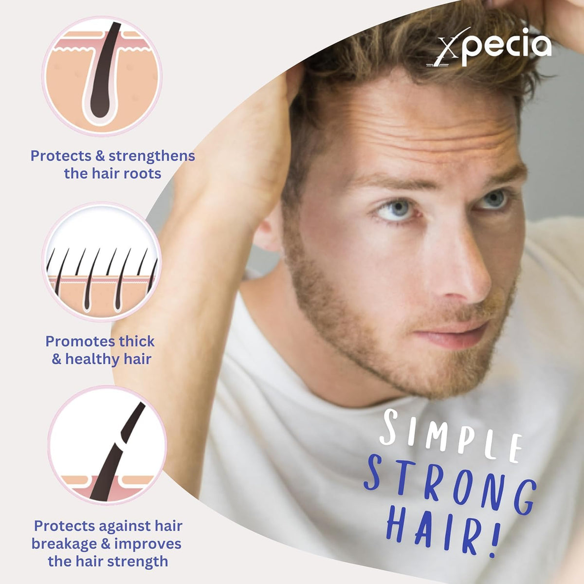 XPECIA FOR MEN ANTI HAIR LOSS DHT BLOCKER NEW HAIR GROWTH FORMULA 60 TABLETS