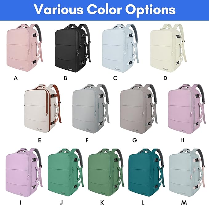 Taygeer Travel Laptop Backpack for Men Women, Airplane Approved Travel Backpack Suitcase with Water Bottle Pocket, Lightweight College 35l Luggage Bag 15.6inch Laptop Mochila Gifts for Business,Black