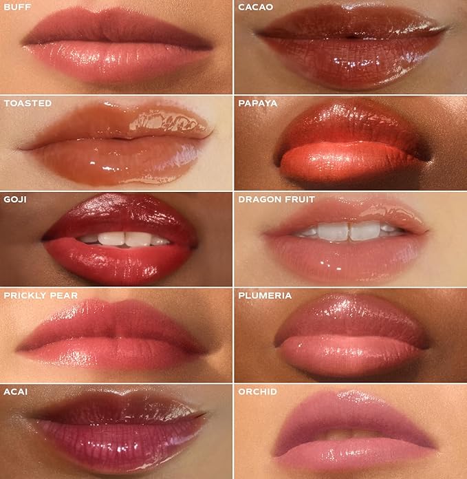 Saltair Hydrating Lip Oil Balm, Clear and Tinted Lip Gloss, Essentials Shades 5-Pack. Moisturizing Vegan Conditioning for Dry Cracked Lips with Glossy High-Shine Finish. Coconut Vanilla Flavor