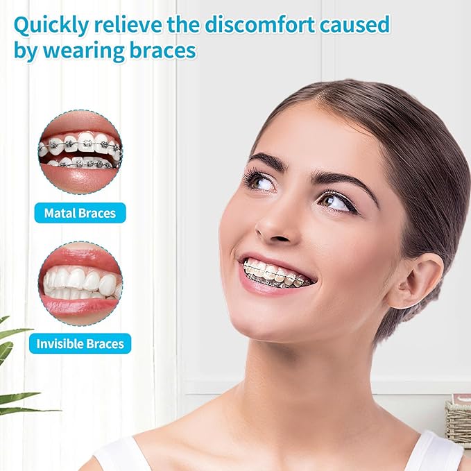 Orthodontic Wax 120 Pack, Easy to Mold Braces Wax, Dental Wax Long-Lasting Hold, Portable and Easy to Tear,Food Grade Relief Wax for Home Travel Office (Mint+Strawberry)