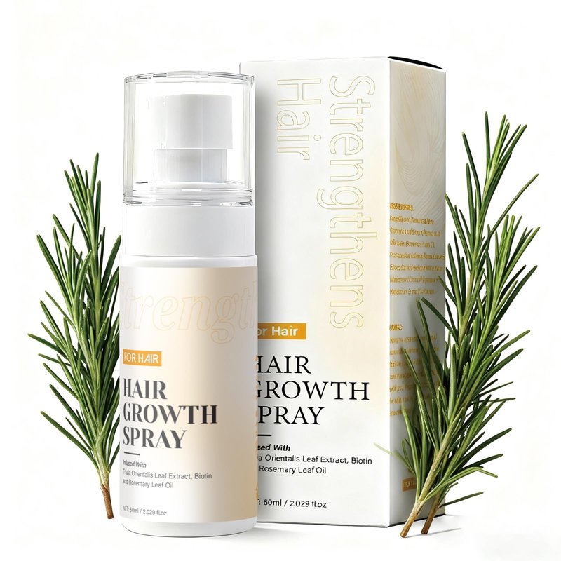 Hair Growth Spray with Rosemary Oil & Biotin- Lightweight, Non-Greasy, Nourishes Scalp & Boosts Hair Fullness, 60ml Bottle (1)