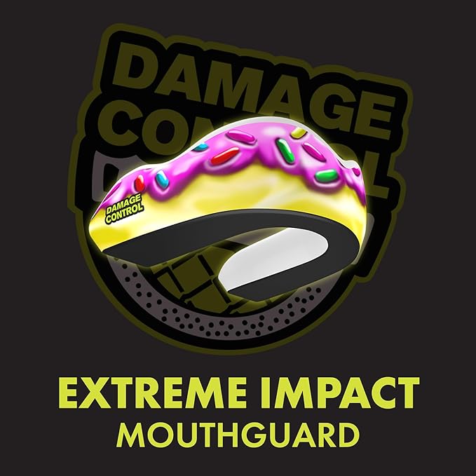 DAMAGE CONTROL Extreme Impact Mouth Guard – Sports Mouthguard for Boxing, MMA, BJJ, Hockey, Rugby, Lacrosse, & More – Mouthpiece for Teeth & Jaw Protection (Adult, Doh! Nut EI)
