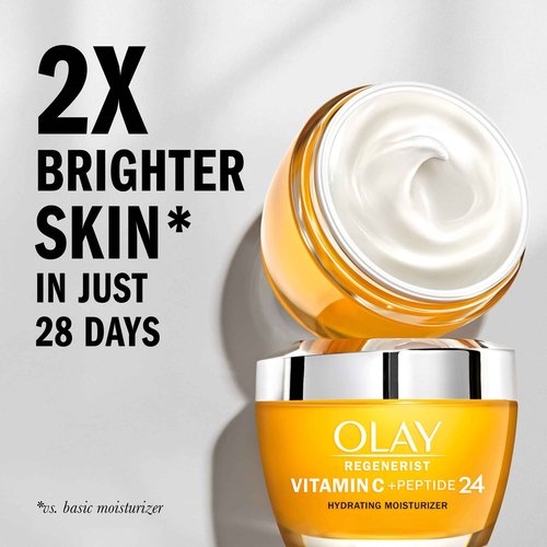 Olay Regenerist Vitamin C + Peptide 24 Brightening Face Cream (1.7 Oz) + Travel Size Whip Face Moisturizer and Cleansing & Brightening Body Wash with Vitamin C and Vitamin B3, 17.9 Fl Oz (Pack of 4)