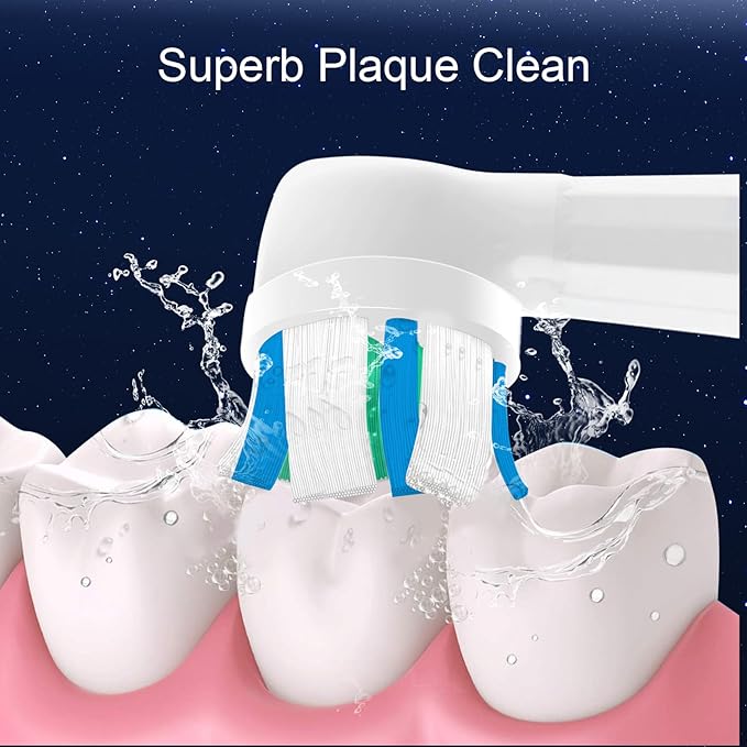 6 Pcs IO Replacement Heads Compatible with Oral B IO 2/3/4/5/6/7/8/9/10/Deep Clean Electric Toothbrush, Medium Bristles Brush Heads Compatible with Oral B IO for Effective Plaque Removal (Black/White)