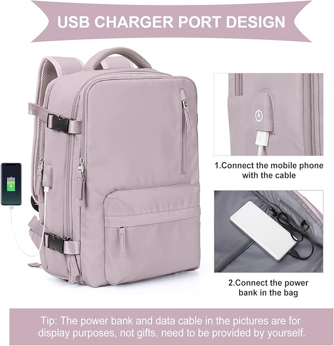 WONHOX Large Travel Backpack Carry on Flight Approved Laptop Work Business Backpack for Women Men Mochila de Viaje