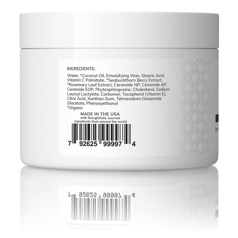 SKINTENSIVE Body Butter with Sea Buckthorn Extract - Organic Coconut Oil Body Butter Ointment for Eczema-Prone Skin, 8 oz