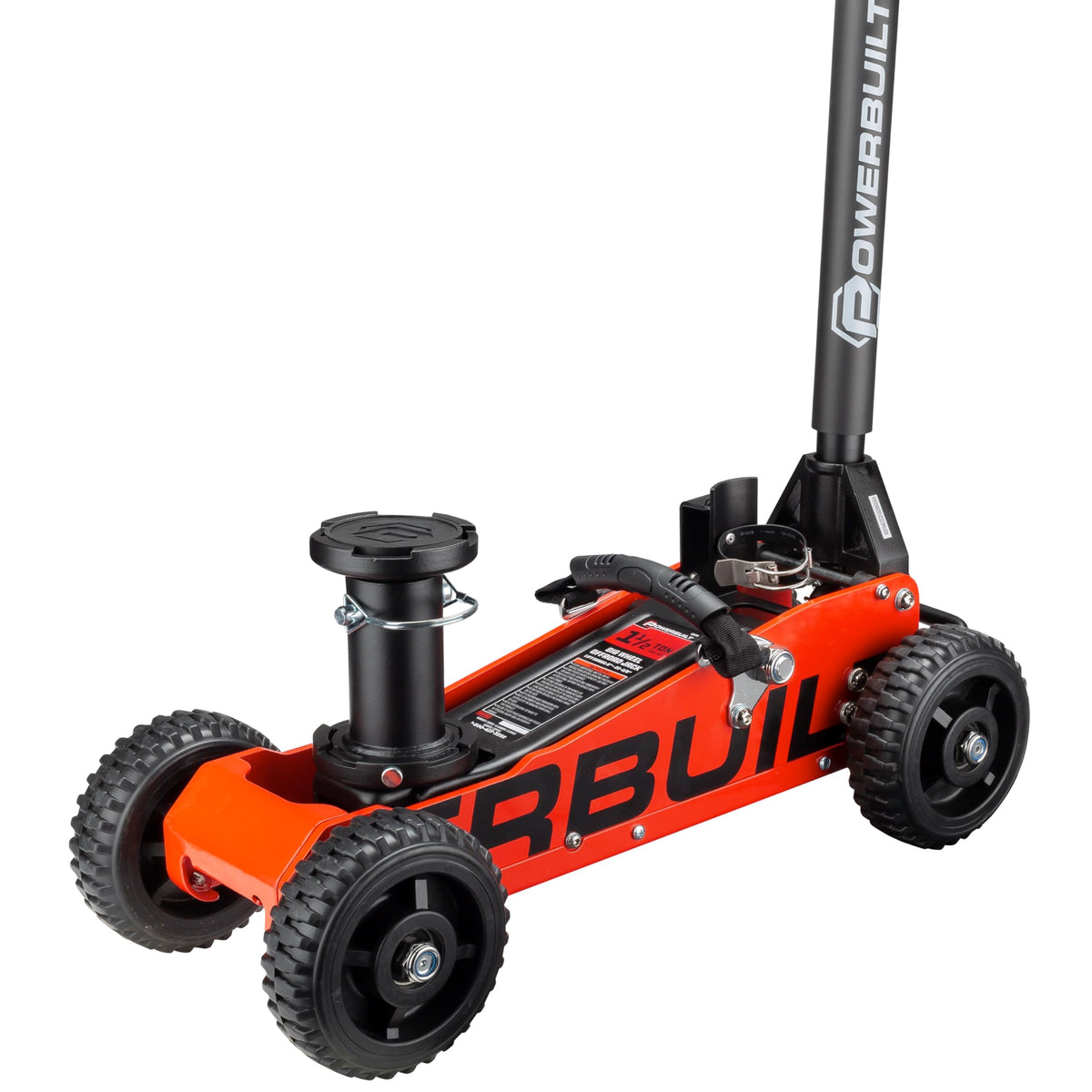 Powerbuilt 1.5 Ton Big Wheel Off Road Jack, Vehicle Lift for Trucks, SUVs, ATVs Offroad Vehicles, Oversized Wheels for Rugged Te