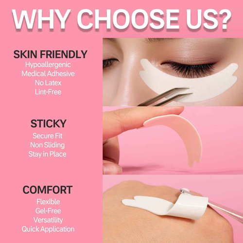 Eye pads lash extensions(1000 Pcs) - Akissos Premium White Foam Under Eye Patches,Eyepads with eye care for lash extensions | Lift | Tint | Remove, Beauty Tools, Elastic, Thick, No expiry & No Slip