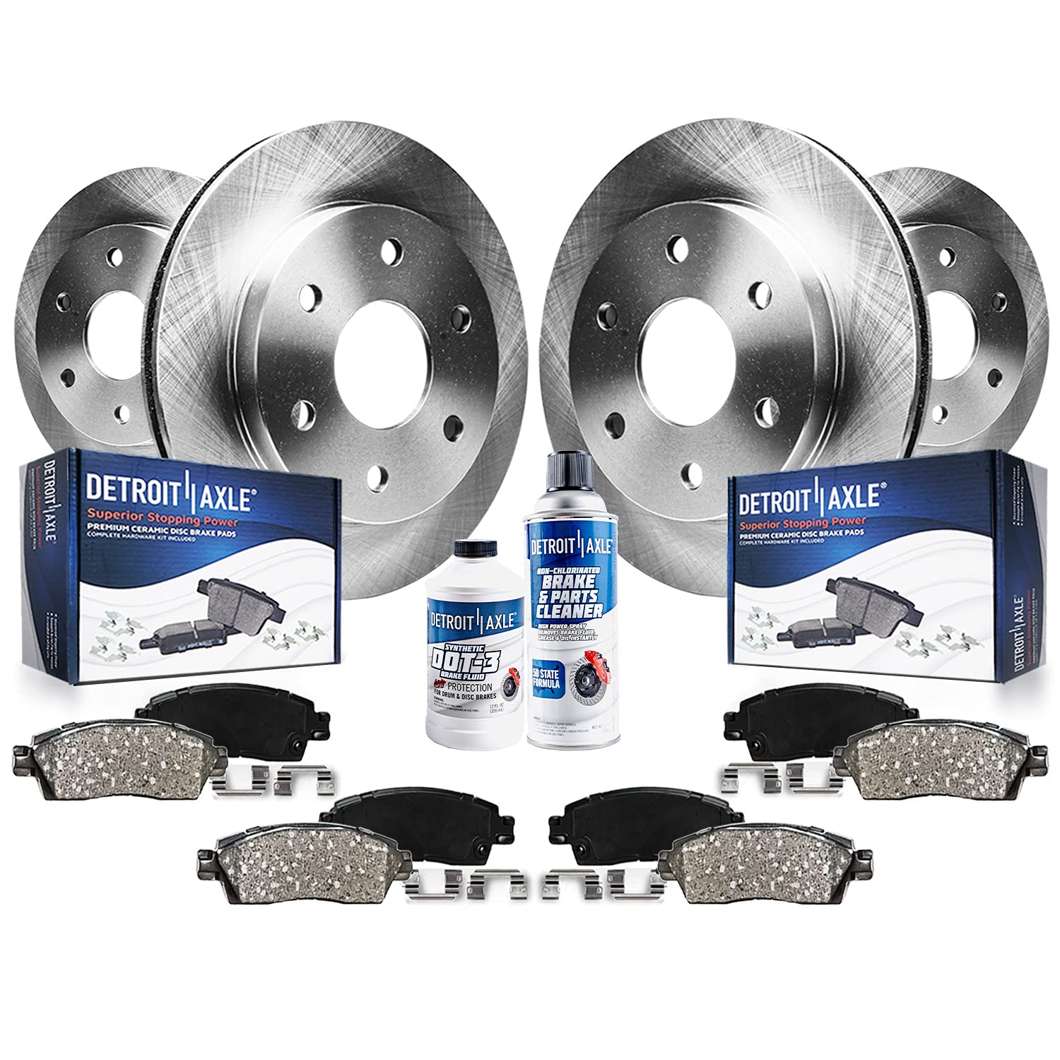 Detroit Axle - Brake Kit for V8 Nissan Pathfinder Brake Rotors 2008 2009 2010 2011 2012 Ceramic Brakes Pads Front and Rear Repla
