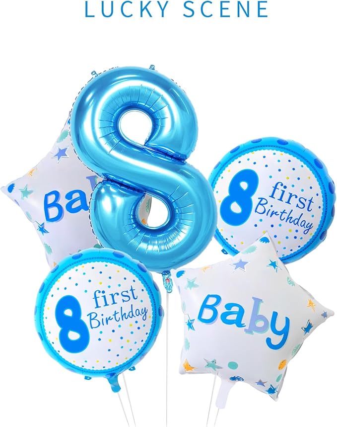 40 Inch Blue Number Balloons, Helium Mylar Foil Number Balloons for Birthdays, Number 8 Balloon for Party Wedding Bachelorette Birthday Bridal Shower Graduation Anniversary Celebration Party