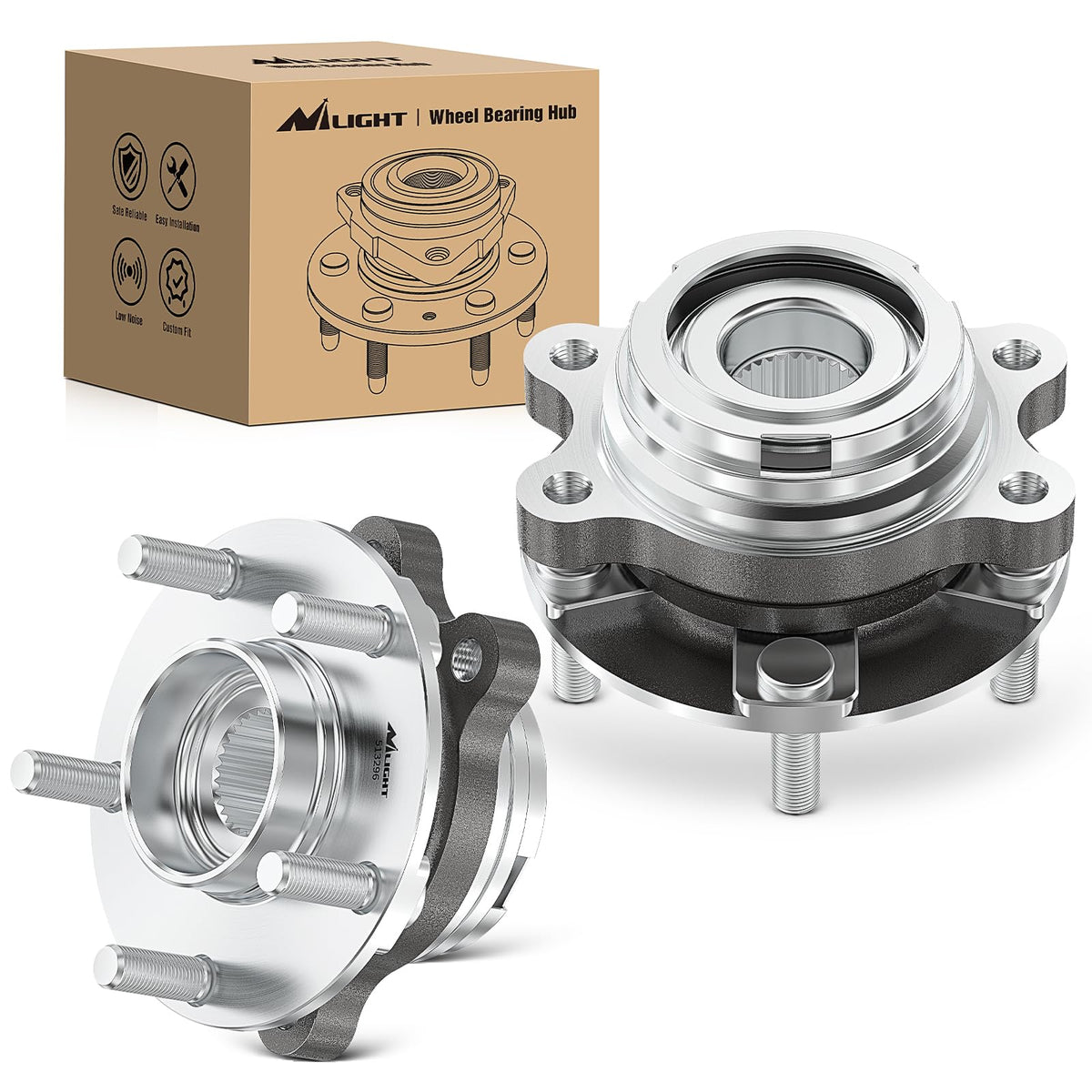 Nilight Front Wheel Hub Bearing Assembly For Nissan Altima 2007-2013 2014 2015 2016 2017 2018, Murano 2009-2018, Maxima 2009-201