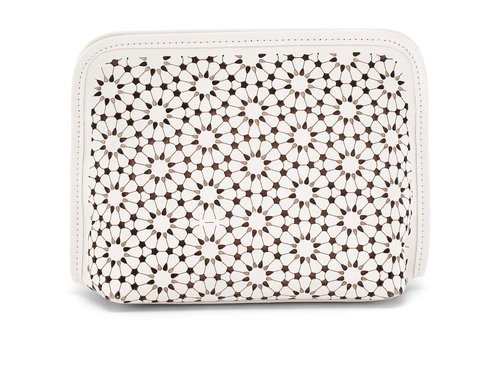 HOBO Womens Beauty Cosmetic Pouch Ecru Daisy Perf One Size One Size