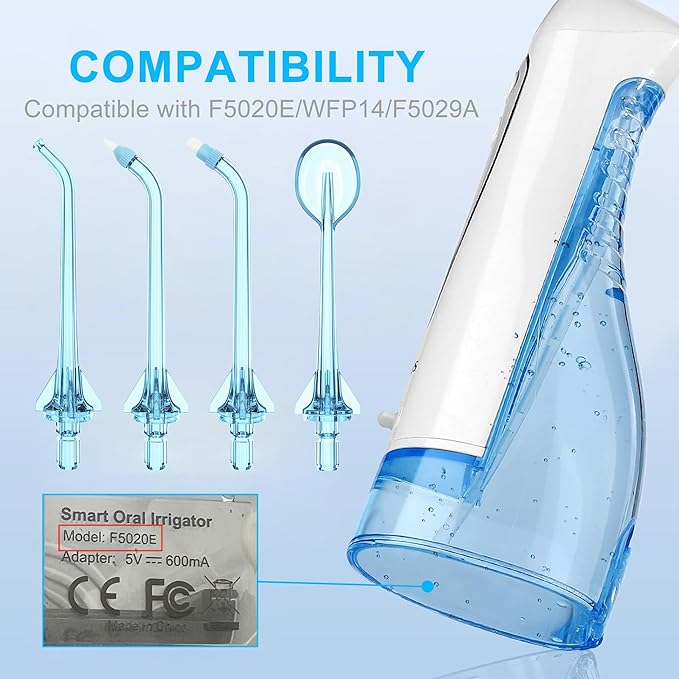 Water Flosser Tip Replacement Heads Oral Irrigator Refill Heads Jet Tips,Only Compatible COSLUS C20 (F5020E), E40 (WFP14), C31 (F5023), C50, and C51 Water Flosser(Blue)