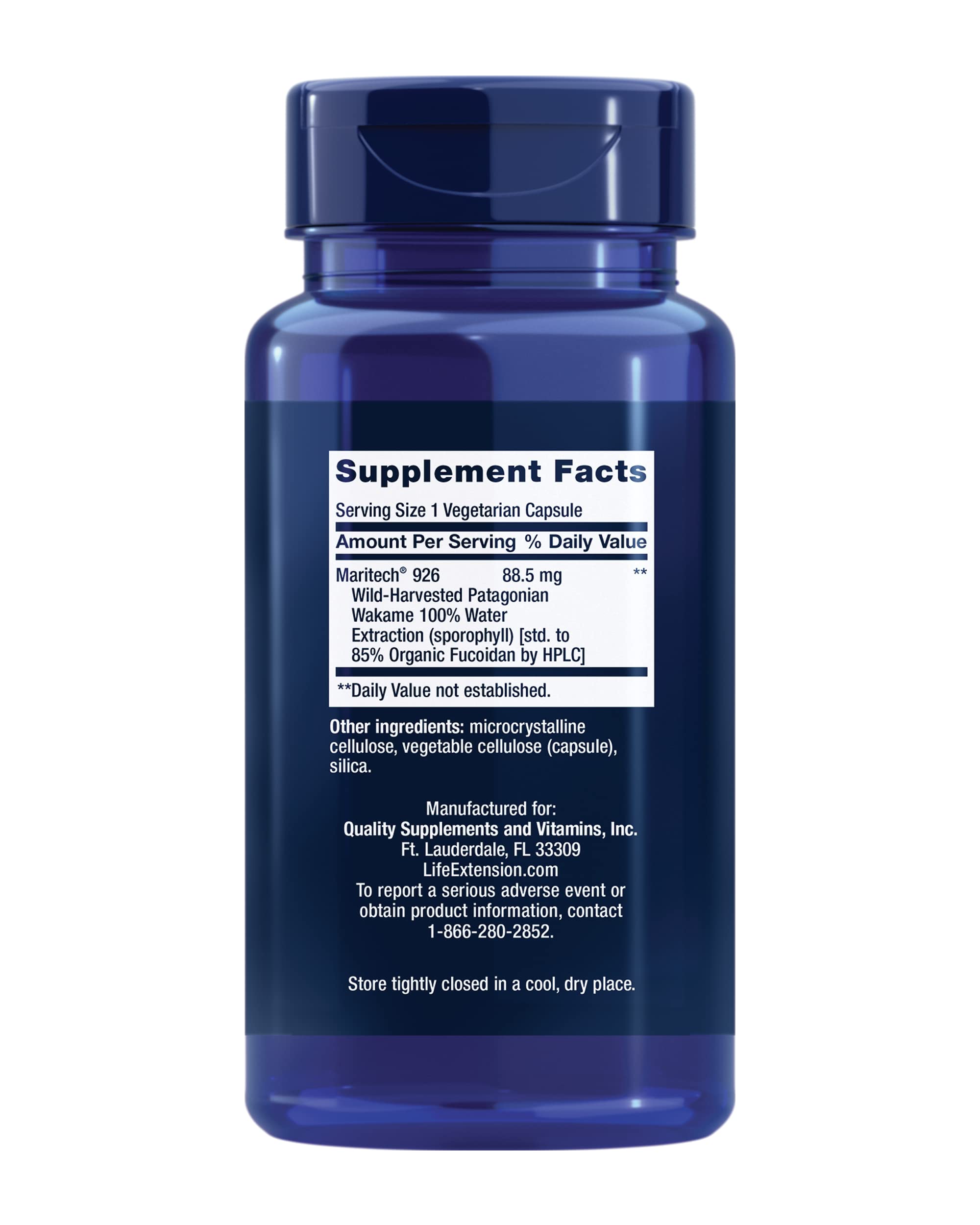 Life Extension Optimized Fucoidan with Maritech® 926, Promotes Healthy Immune Function, Gluten-Free, Non-GMO, Vegetarian, 60 Capsules
