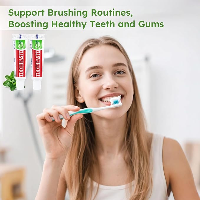 Travel Size Mini 0.176 oz Toothpaste Bulk, Disposable Mint Flavor Pocket Teeth Paste Small Essential Toothpaste for Travel, Home/Hotel/Guests/Charity/Homeless/Camping Oral Care Single Use, 500 Tubes