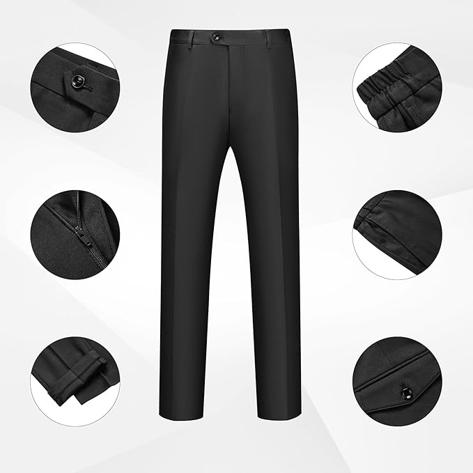WULFUL Men's 2 Piece Slim Fit Suit Set One Button Blazer Jacket Pants Tuxedo Set for Party, Wedding and Business