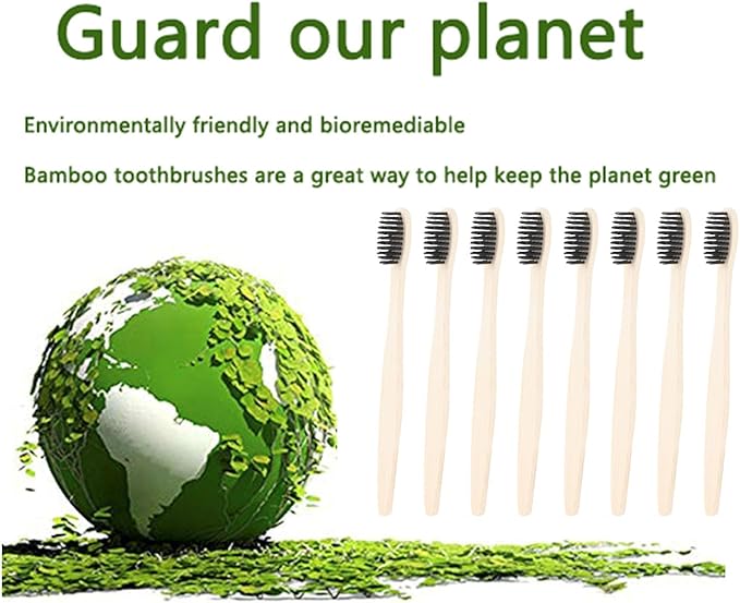 Yinhing Bamboo Toothbrush, Soft for Sensitive Gums with Grip Handle, Sustainable Toothbrush for Adults and Kids (1)