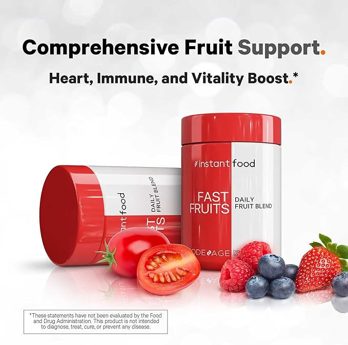 Codeage Instantfood Fast Fruits, Over 15 Fruits Powders Equivalent All-in-One, Vegan Daily Whole Food Vitamins - Berries, Antioxidant Polyphenols & Bioflavonoid Multivitamin, Non-GMO, 90 Capsules