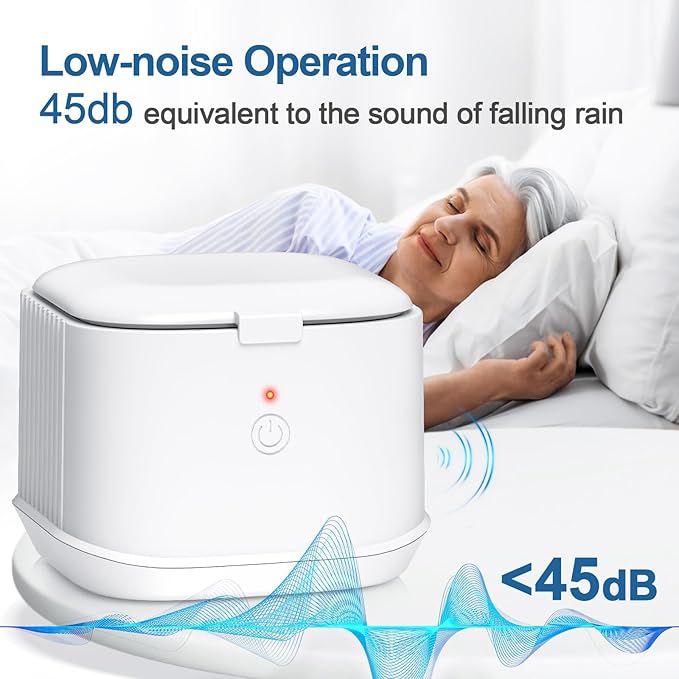 Ultrasonic Retainer Cleaner,50kHz Ultrasonic Denture Cleaner Machine for Aligner, Night guard, Braces, Jewelry and More 300ML Pod(White)