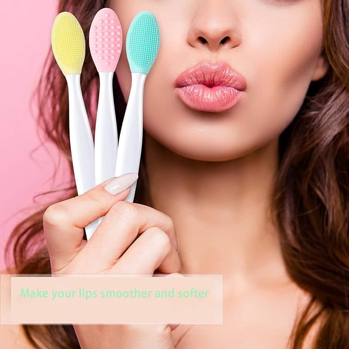 6Pcs Silicone Exfoliating Lip Brushes, 2-in-1 Double-Sided Soft Cleaning Beauty Tool To, Create Smoother Skin And Fuller Lip Appearance. ﻿