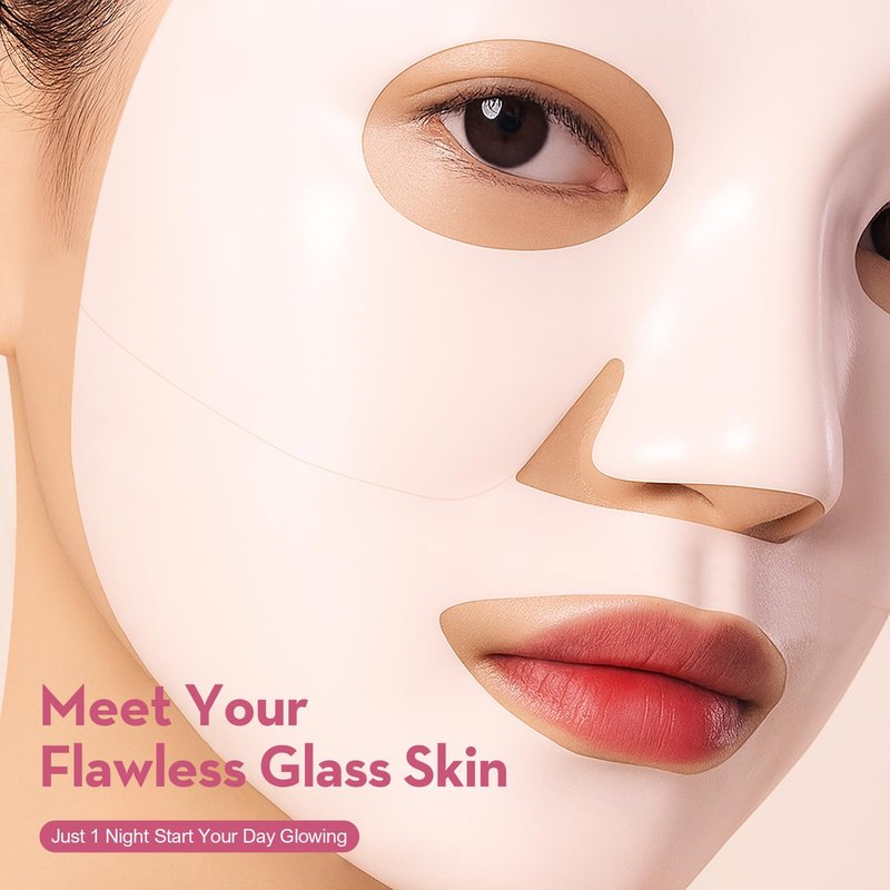 Korean Overnight Collagen Face Mask: 35gx4ea Hydrating Elasticity Lifting Firming, Face Masks Skincare for Glow Glass Skin Beauty, Night Sleep Facial Sheet Mask for Home Travel Women Teens Girls