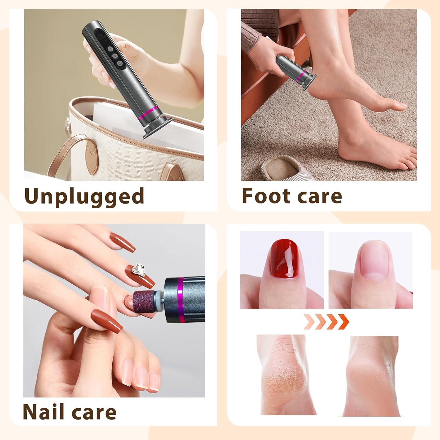 Electric Foot Callus Remover, LED Display Electric Foot File Tool for Dead Skin Professional Pedicure Machine with 9 Speeds and 30Pcs Sandpaper Discs Rechargeable Foot Scrubber
