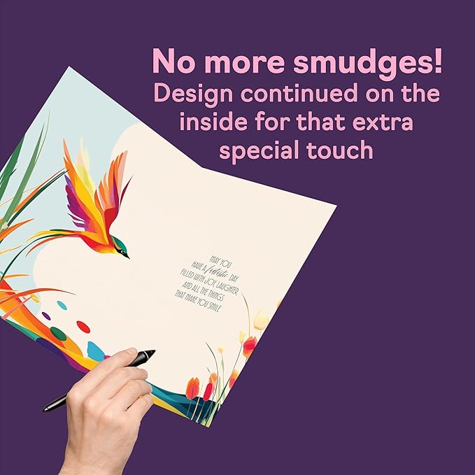 Daughter Birthday Card - Vibrant Summer Flowers - Vivid Happy Birthday Card for Daughter from Mum Dad, A5 Female Floral Bday Golden Greeting Cards