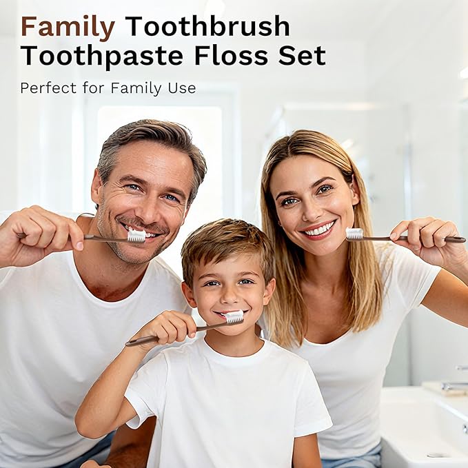 Disposable Toothbrushes with Toothpaste, Travel Toothbrush Kit, Individually Packaged, Brown, with Floss Picks, Suitable for Hotel, Home, Camping, Travel (50-Pack)