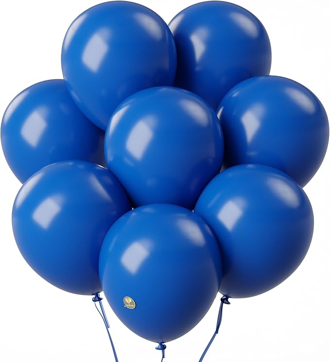 AFTERLOON® Biodegradable Balloons Blue 12 Inch 100 Pack, Matte Color Thickened Extra Strong Latex Helium Float, for Baby Shower Gender Reveal Garland Arch Wedding Birthday Party Decorations