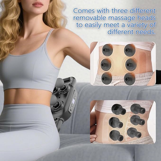Six Head Massage Gun, 50 Intensity Levels & 9 Massage Modes, Equipped with 3 Different Massage Heads, Massage Gun with Adjustable Belt Ideal Gifts for Women, Men, Mom, and Dad