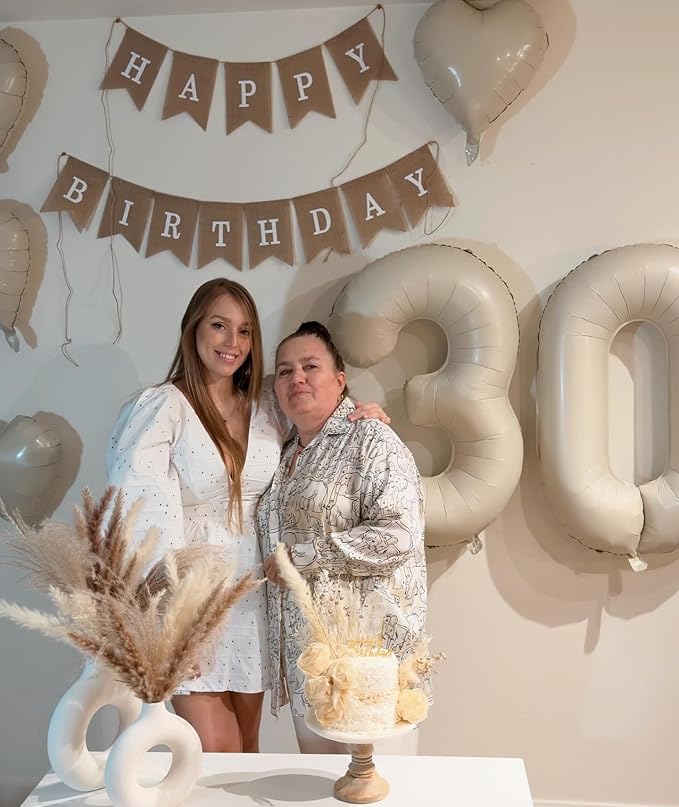 13 Balloon Number, Cream Number 13th 31th Birthday Balloons 40 Inch, 13 or 31 Years Old Cream Birthday Decorations for Boys Girls, 13th Anniversary Decorations