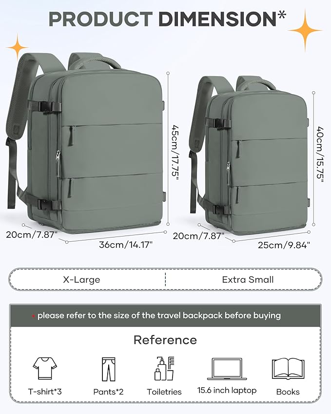 Large Travel Backpack for Women Airline Approved Carry on Backpack for Airplanes Mochila De Viaje Spirit Airlines Personal Item Bag 18x14x8 Personal Item Travel Bag Backpack for Traveling on Airplane