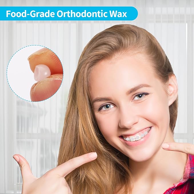 Orthodontic Wax 120 Pack, Easy to Mold Braces Wax, Dental Wax Long-Lasting Hold, Portable and Easy to Tear,Food Grade Relief Wax for Home Travel Office (Mint)