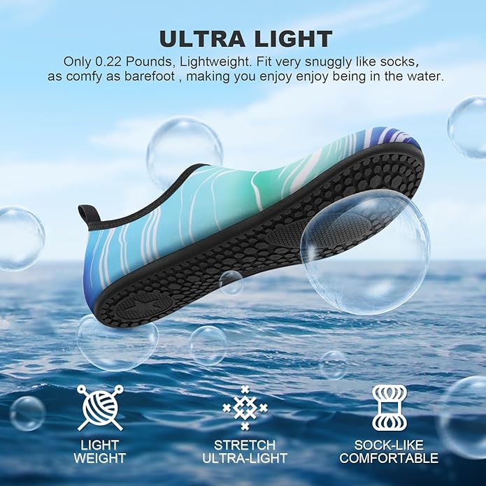 Water Shoes for Women Men Quick-Dry Aqua Socks Swim Beach Barefoot Yoga Exercise Wear Sport Accessories Pool Camping Must Haves Adult Youth Size
