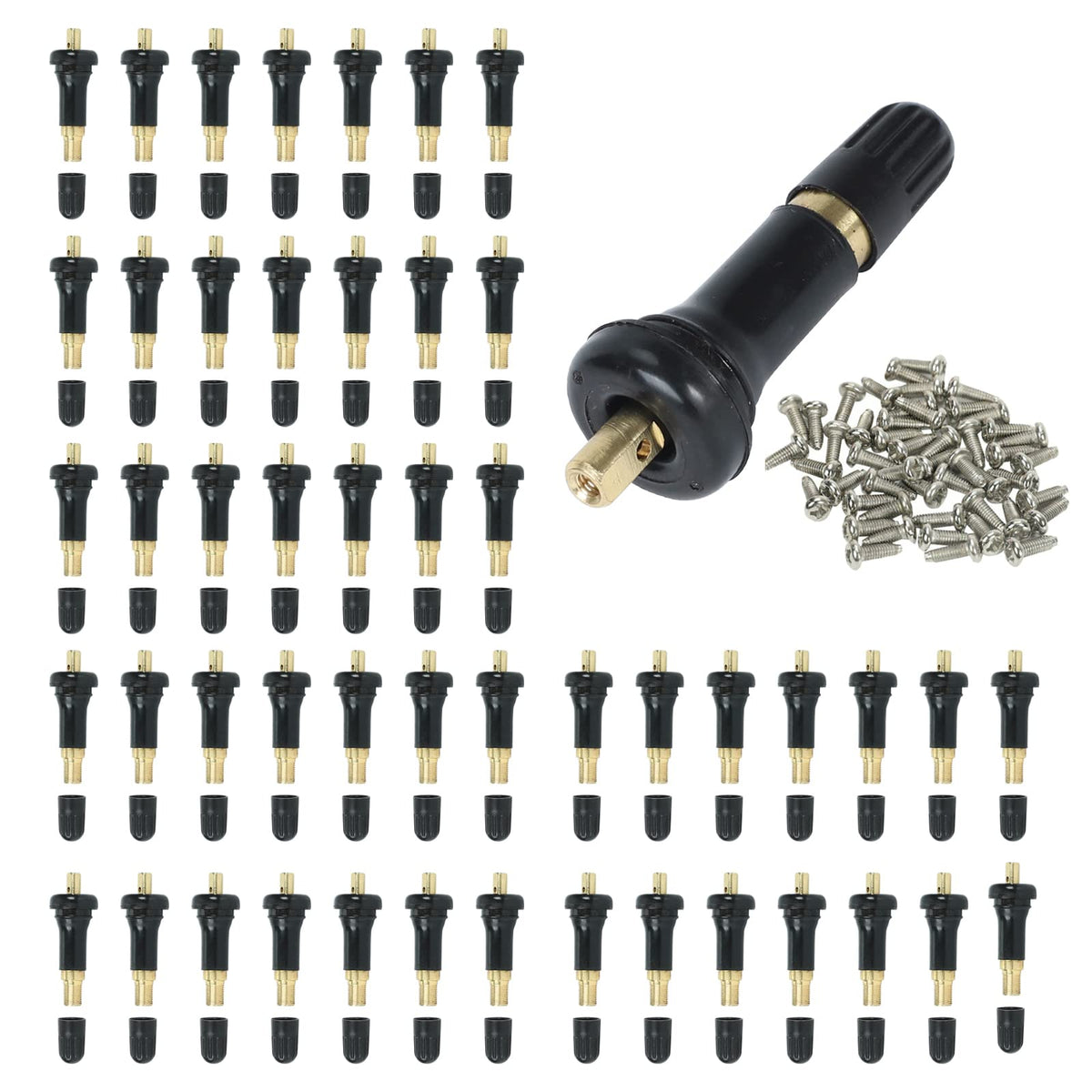 50Pcs TPMS 20008 Rubber Snap-in Valve Stems Tire Valve Stem Replacement VS 950 VS950 15263240 for GM Chevy