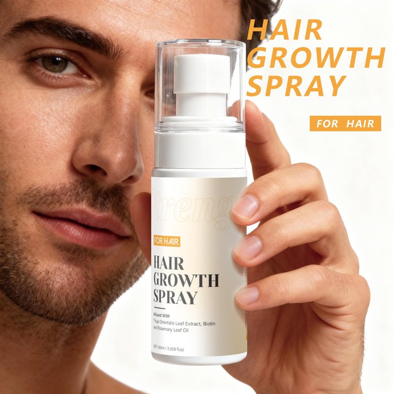 Hair Growth Spray with Rosemary Oil & Biotin- Lightweight, Non-Greasy, Nourishes Scalp & Boosts Hair Fullness, 60ml Bottle (1)