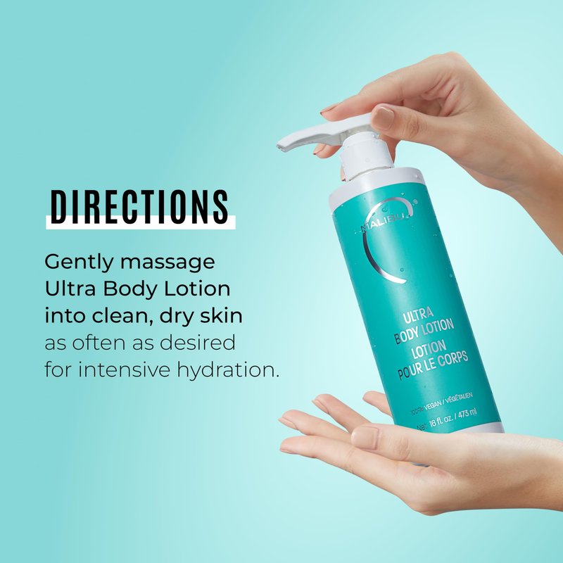 Malibu C Ultra Body Lotion - Hydrating Lotion for Extremely Dry Skin - Delivers Weightless Moisture & Radiant Glow - Safe for All Skin Types (16 fl oz)