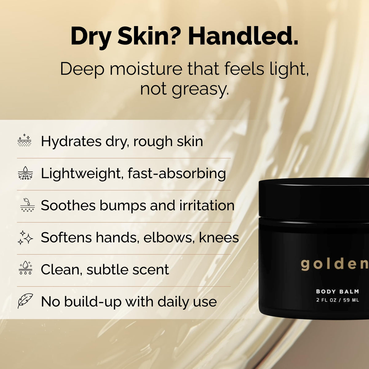 Golden Grooming Co. Men's Body Balm & Moisturizer for Extra Dry Skin – Intense Repair Body Butter with Mango Butter & Coconut Oil – Natural, Deep Hydration for All Skin Types – 2-pack