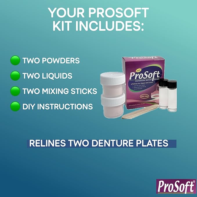 ProSoft Denture Reliner-Relines 2 Denture Plates